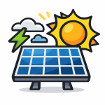 Solar energy icon with vibrant elements
